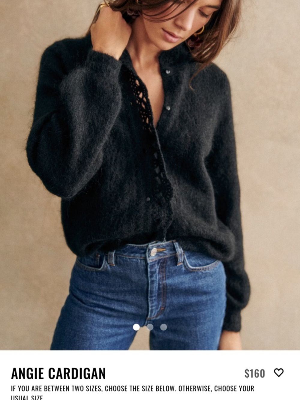 Sezane Angie Cardigan Black - Size XS NWT